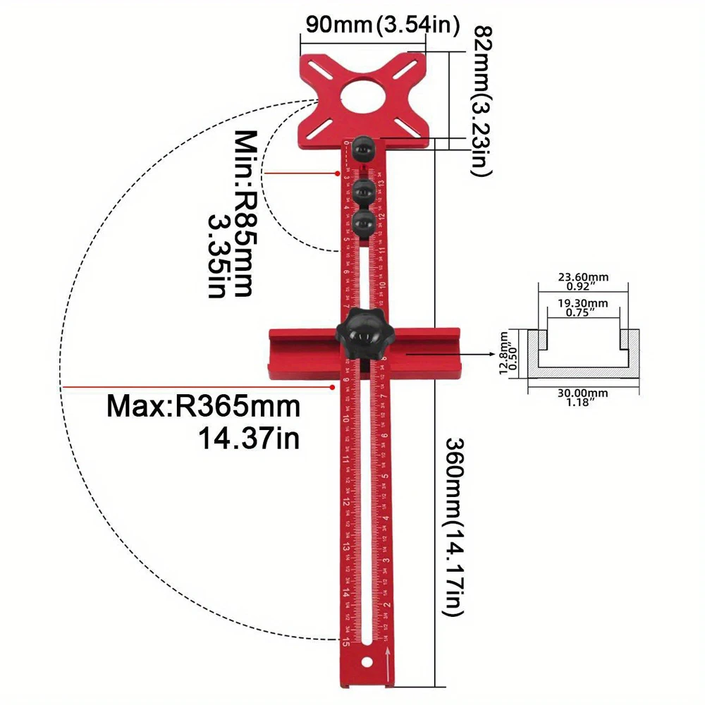 Router fresatura scanalatura staffa Router in lega di alluminio cerchio taglio Jig regolabile Router Jig per la lavorazione del legno