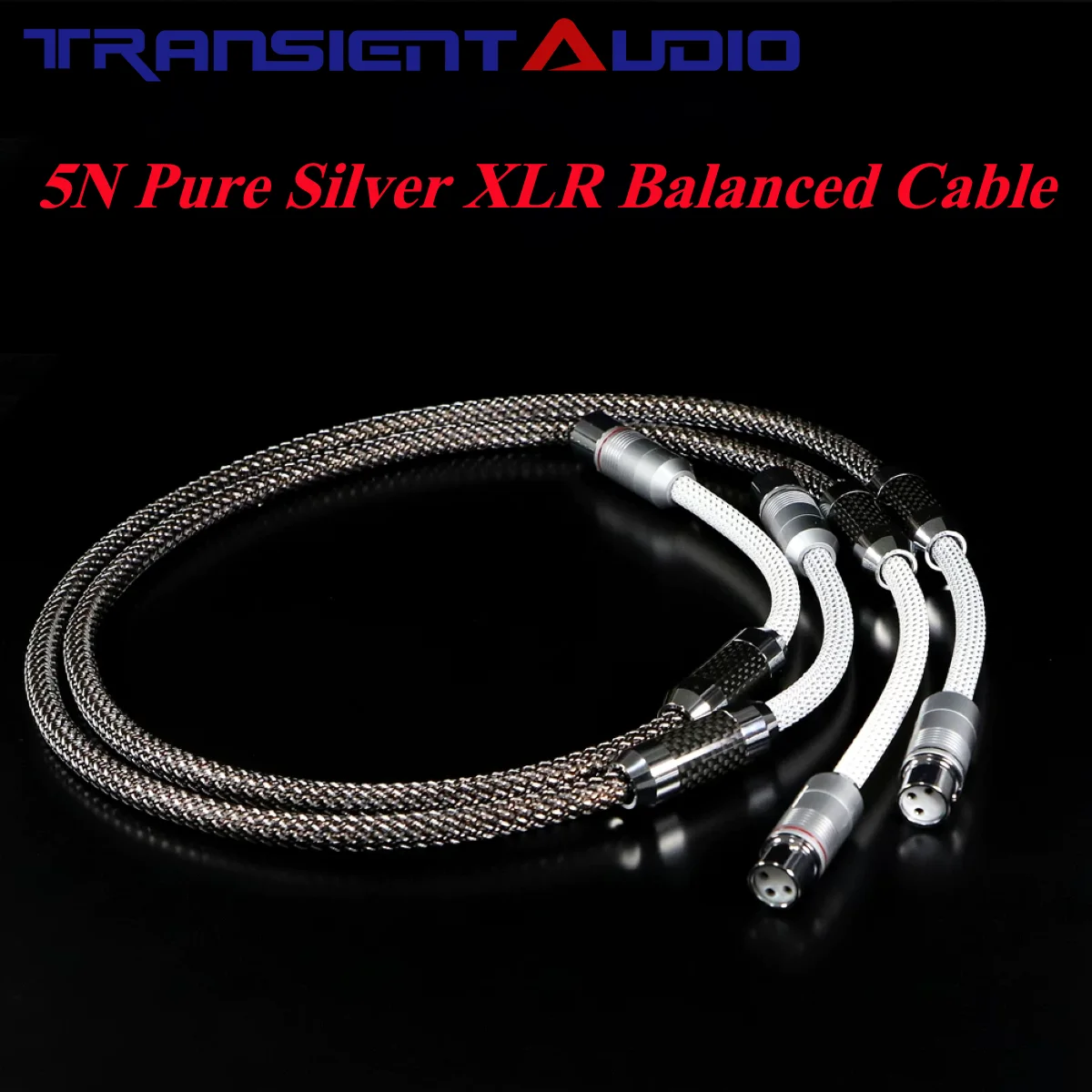 TRANSIENTHI-FIAUDIO 5N Pure Silver Cryo-treated XLR Balanced Cable – Audiophile for Amp, Preamp, DAC, CD Player