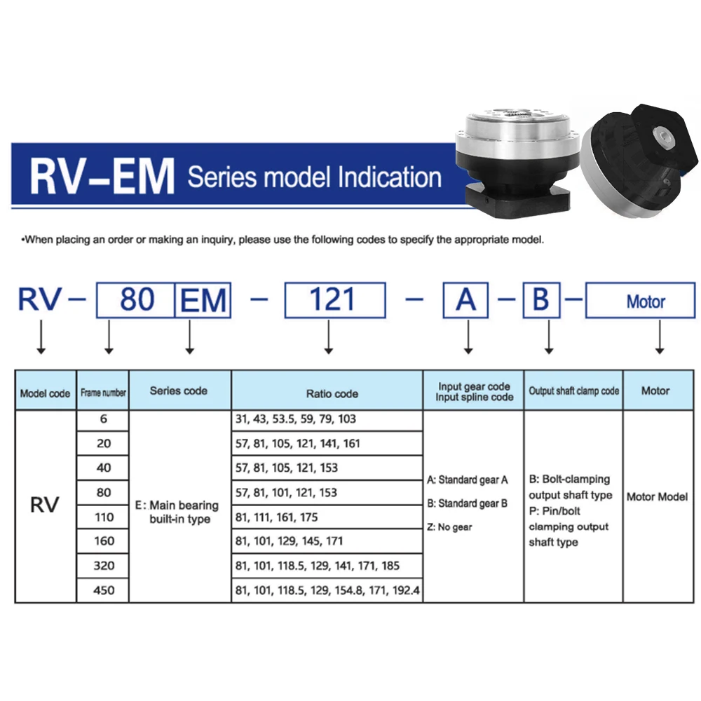 RV-EM Series High Precision Cycloidal Clearless Compact Robotic Articulated Gear Reducer with ODM Support and One Year Warranty