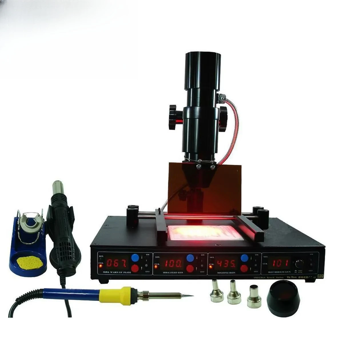 

YAUXN 862d++ 4 in 1 SMD&BGA Station with Hot air ,soldering Iron,preheating