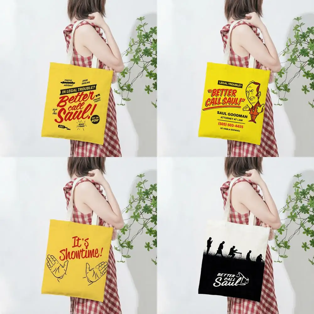 Series Drama Better Call Saul Storage Bags Lightweight Printed Canvas Bag Portable Daily Shopping Shoulder Bag