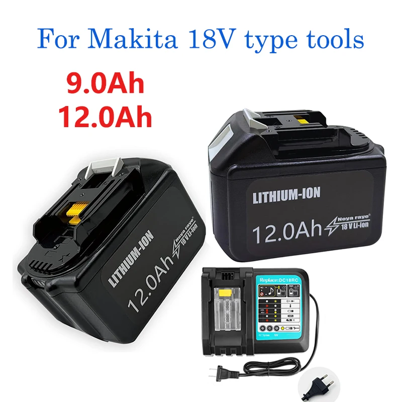 

18V 12Ah battery for makita bl1850B li-ion 18v BL1840B BL1860 BL1890 BL1830 BL1835 Cordless Drills Batteries LXT 400