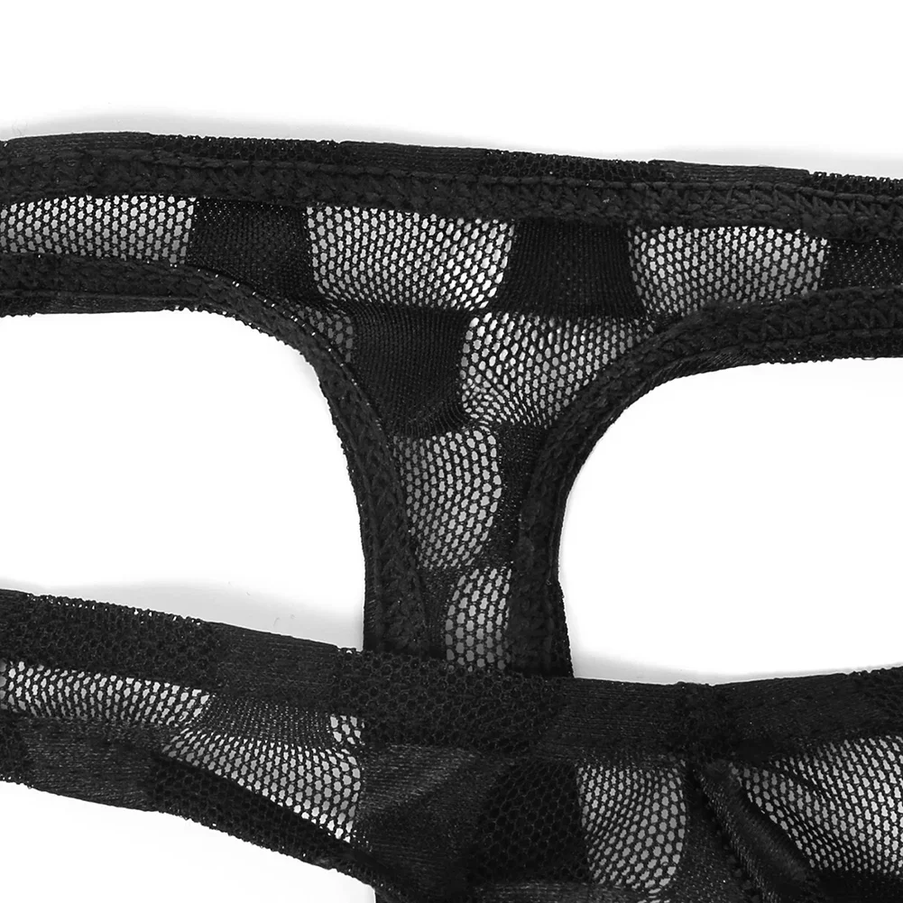 

Sleep Bottoms Lingerie Men's Panties Plaid Briefs Underwear Thongs Ultra-thin Low Rise G-Strings Gay Sissy Pouch Underpants