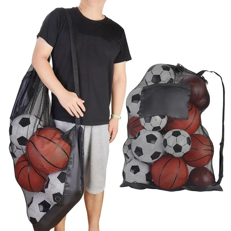 1pc Large Capacity Outdoor Sports Bag Pool Storage Mesh Bags Football Basketball Net Toys Floats Balls Organizer