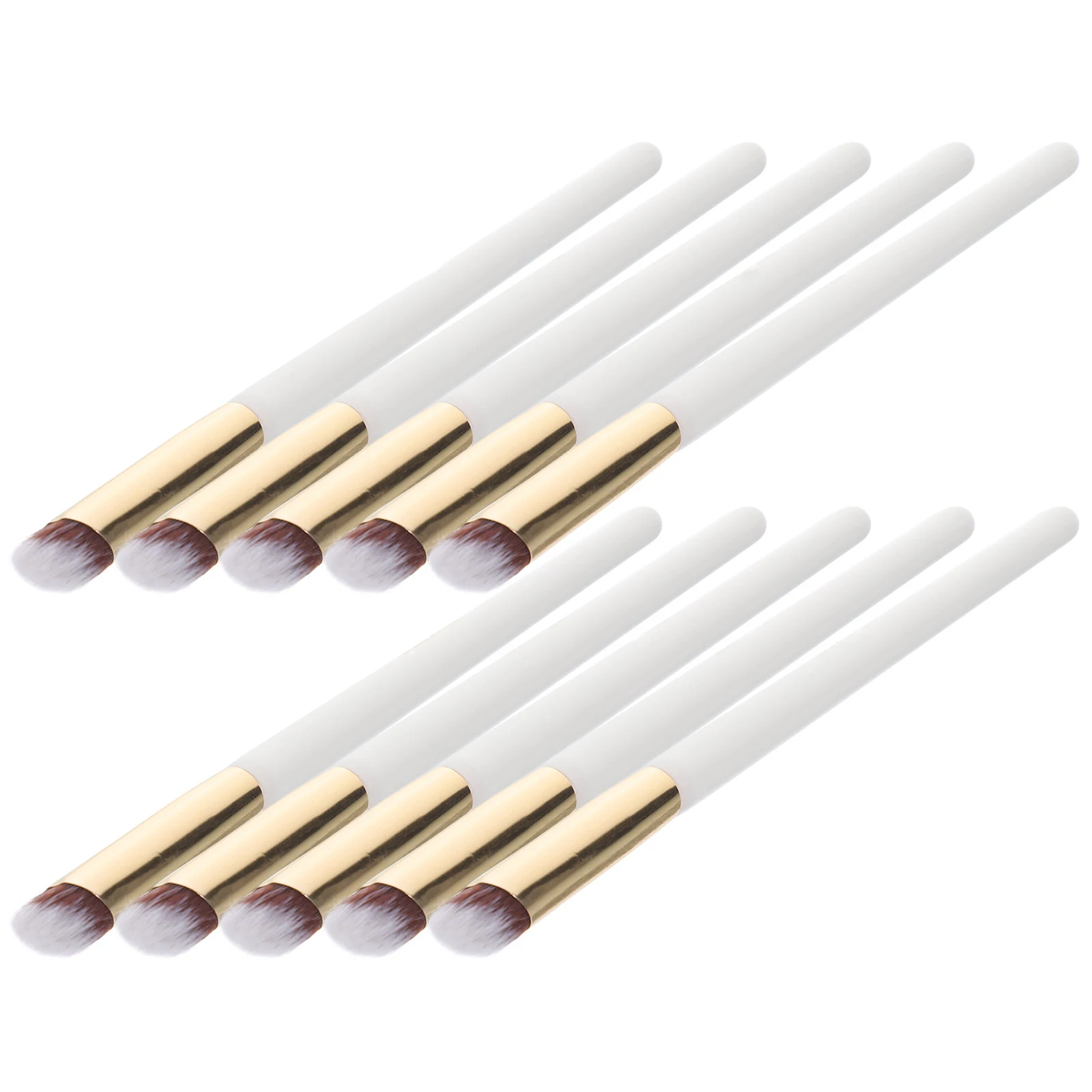

10Pcs Concealer Blending Brush Angled Edge for Eyebrow Nose Shadow Smooth Finish Lightweight Easy to Carry Ideal Gift for Makeup