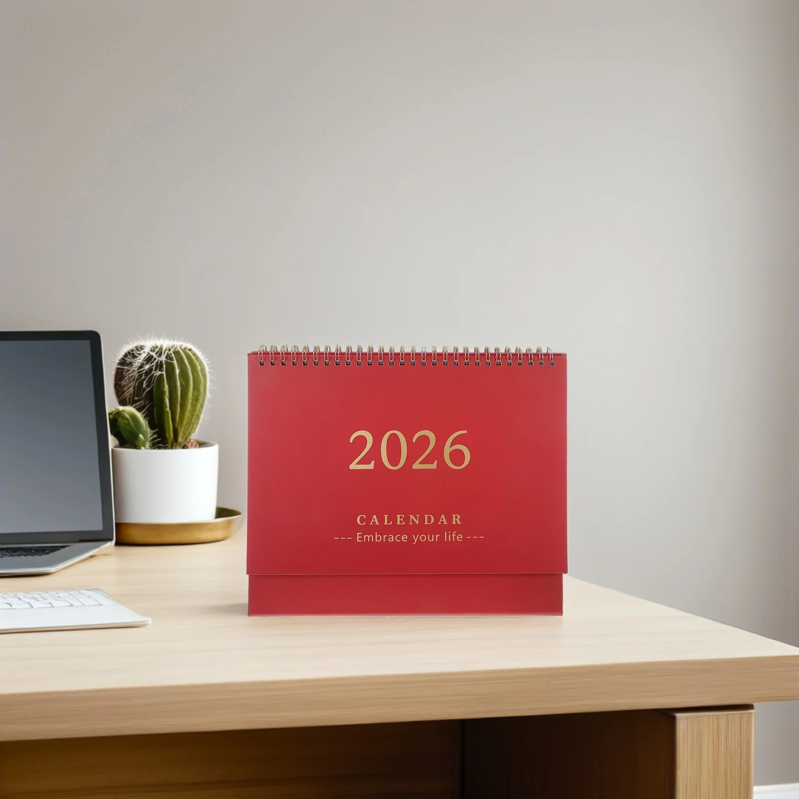 

Настольный календарь 2026, красный, на пружине, на весь год, откидной, планер, органайзер, для офиса, школы, украшение для стола