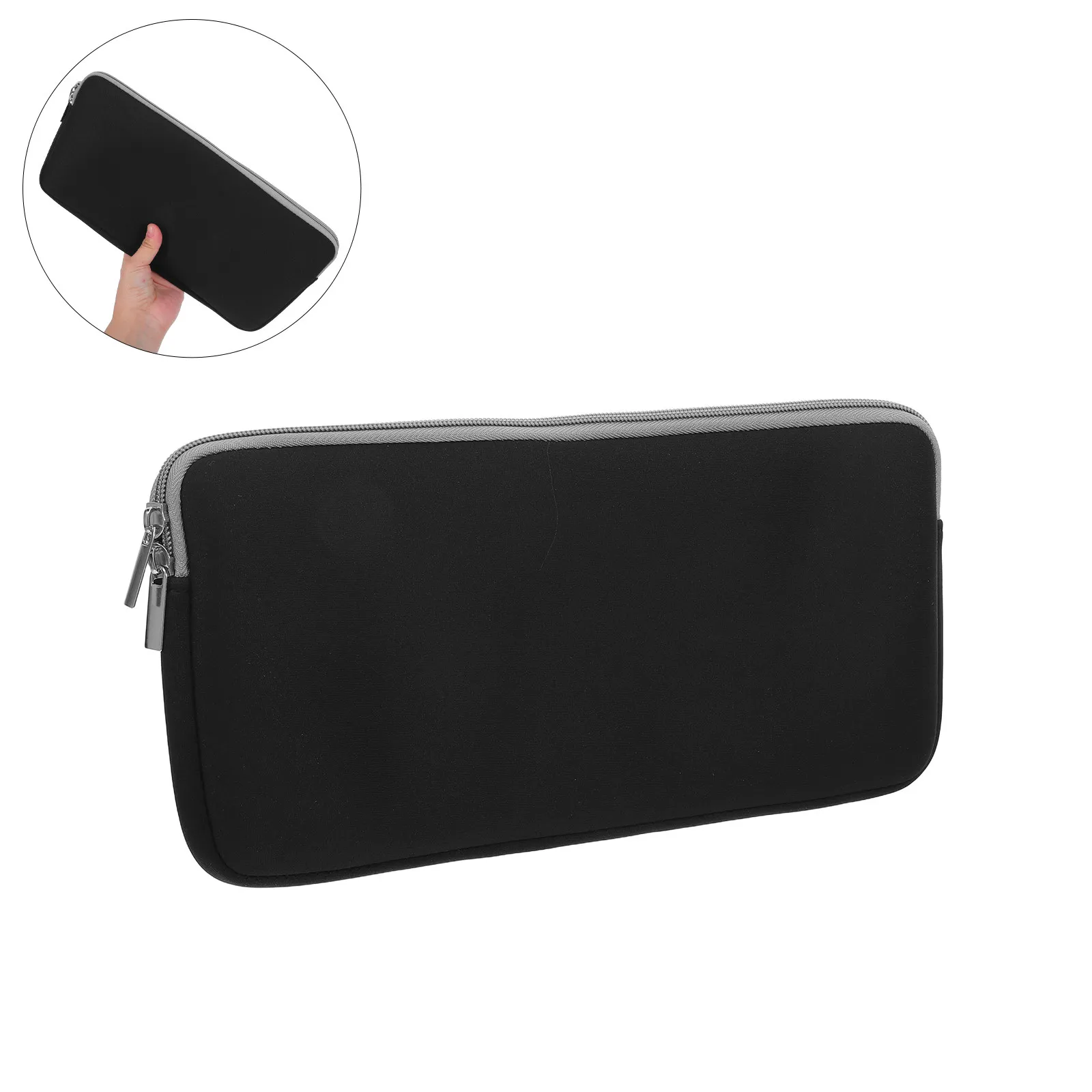 Keyboard Carrying Sleeve Case Bag Rectangular Neoprene Zipper Pouch Black Portable Travel Storage Bag for Wireless Gaming