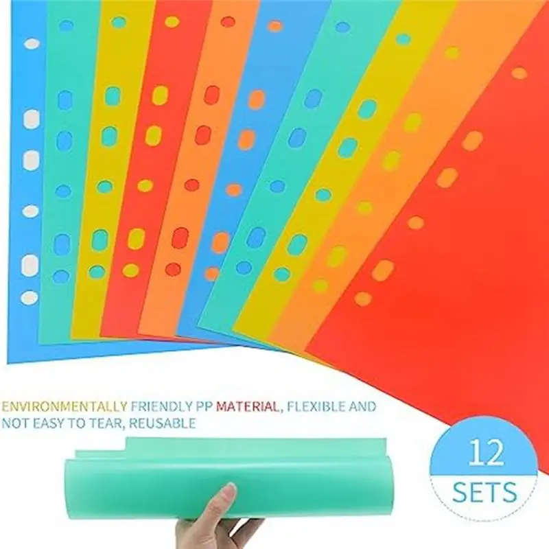 【Best Seller】3 Ring Binder Dividers with Tabs Letter Size Notebook Dividers 5 Colors Plastic Dividers Binder for School Subject