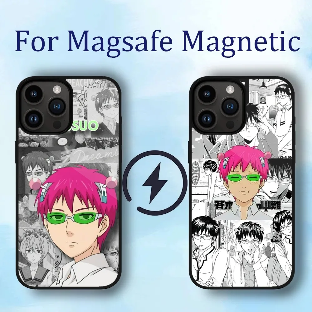 

Чехол для телефона с аниме «счастливая жизнь Саики к», магнитный чехол для iPhone 11, 12, 13, 14, 15 Max Plus, чехлы для Macsafe