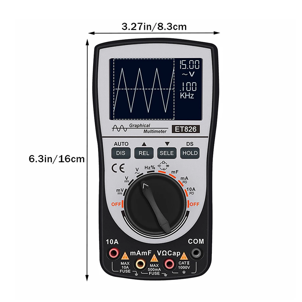 

Oscilloscope Multimeter Household Working Small Size Digital DC/AC Detector Detection Equipment with Clear Screen