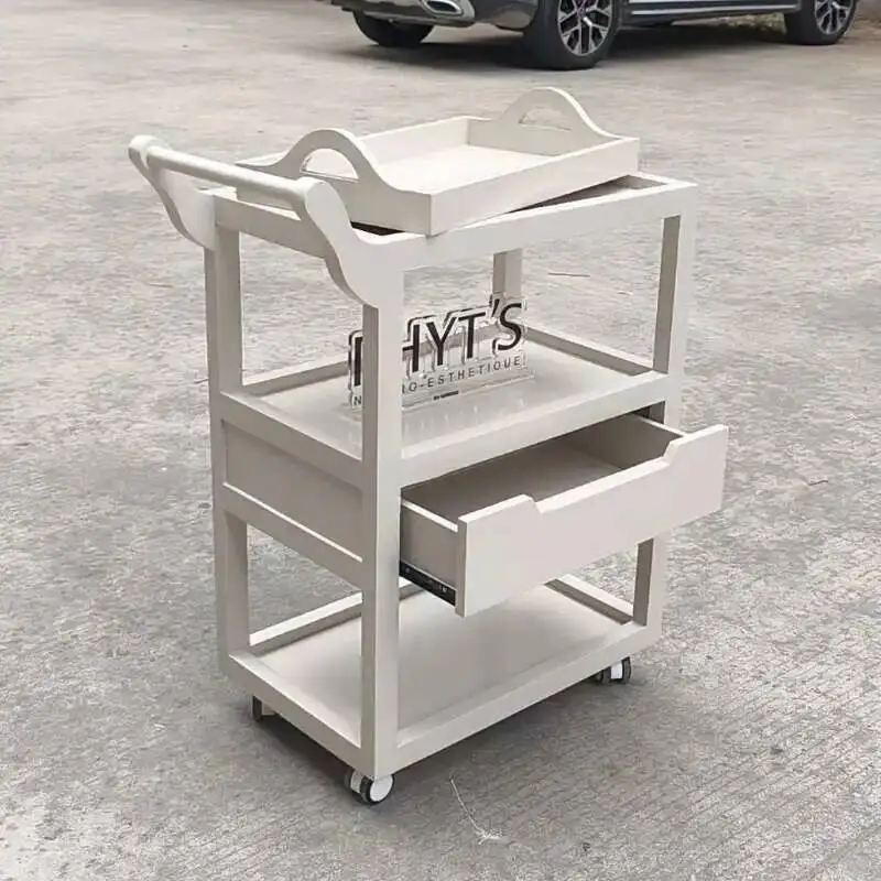 

Beauty Cart Storage Multilayer Shelf Salon Rolling Nordic Drawers Designers Salon Trolley Hotel Furniture Kosmetik Wagen FYST