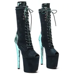 New 20CM/8inches Suede Upper Modern Sexy Nightclub Pole Dance Shoes High Heel Platform Women's Boots 744