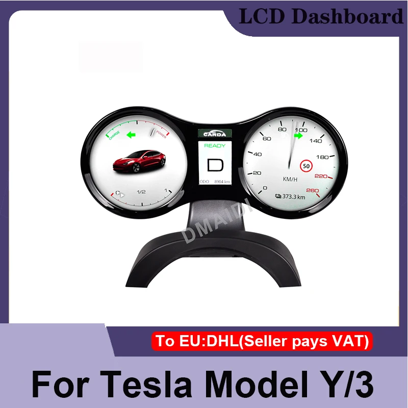 Car LCD Cluster Instrument Dashboard For Tesla Model Y / Model 3 Modification Mulitmedia Panel Gauge