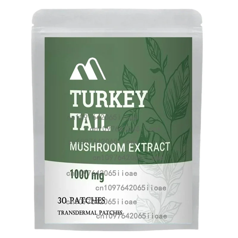 

30 Patches Turkey Tail Mushroom Transdermal Patches Promotes Balanced Immune and Digestive System Brain Health
