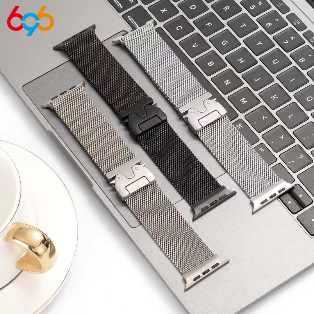 

696 новый оригинальный миланский стальной ремешок десять поколений браслет для умных часов 38 мм 40 мм 42 мм 45 мм 49 мм для Iwatch10 металлические ремешки