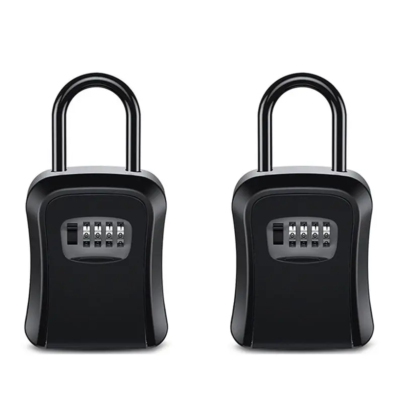 2x-outdoor-password-key-boxs-extended-locking-hook-steel-wire-hanging-key-storage-waterproof-key-4-digit-code-box-black-b12b