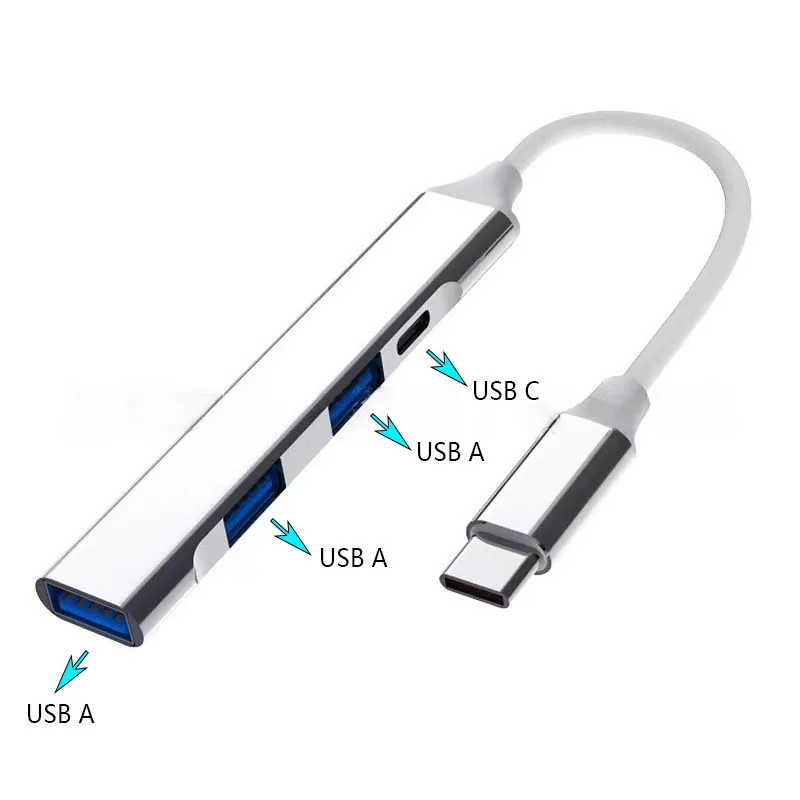 

DANJU 3.0 Quad-in-1 HUB, Type-C public to USB female adapter, laptop power converter, multi-interface docking station