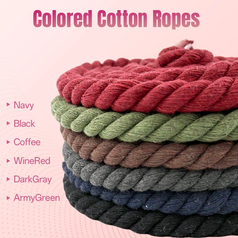 

5Meters 5-20mm 3 Shares Twisted Cotton Rope Bag Knapsack Braided Cord DIY Craft Dark Decoration Macrame Ropes Cords Material