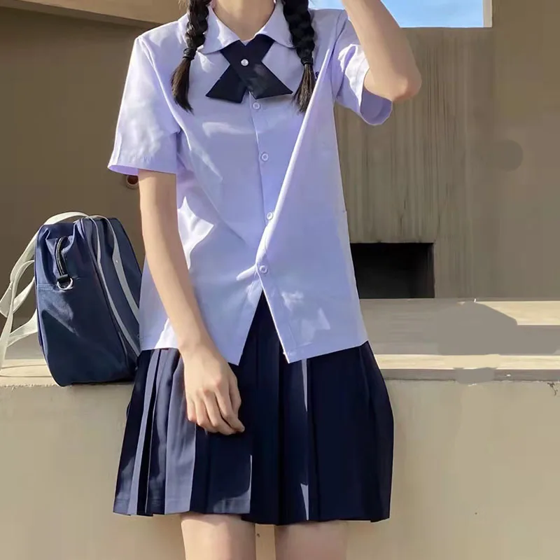 Thai-女性のためのラウンドネックユニフォーム,学生服,女性のためのハイカットシャツ,夏のスタイル