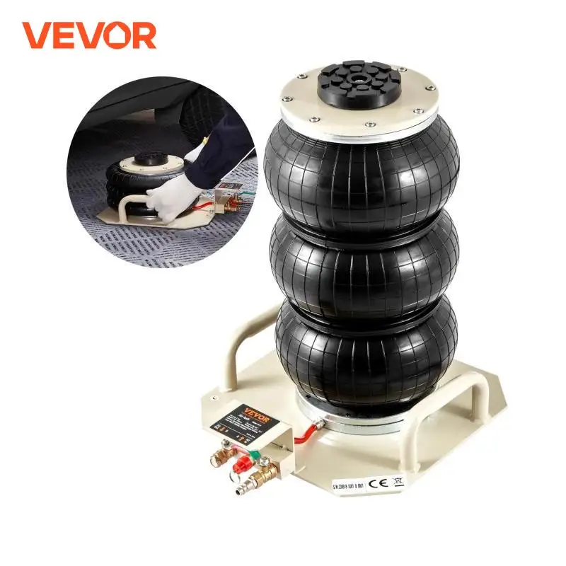 VEVOR Air Jack 3 Ton Double Bag Air Jack Air Bag Jack Lift Up 3-5s Fast Lifting Air Bag Jack for Cars with Short Handle (Beige)