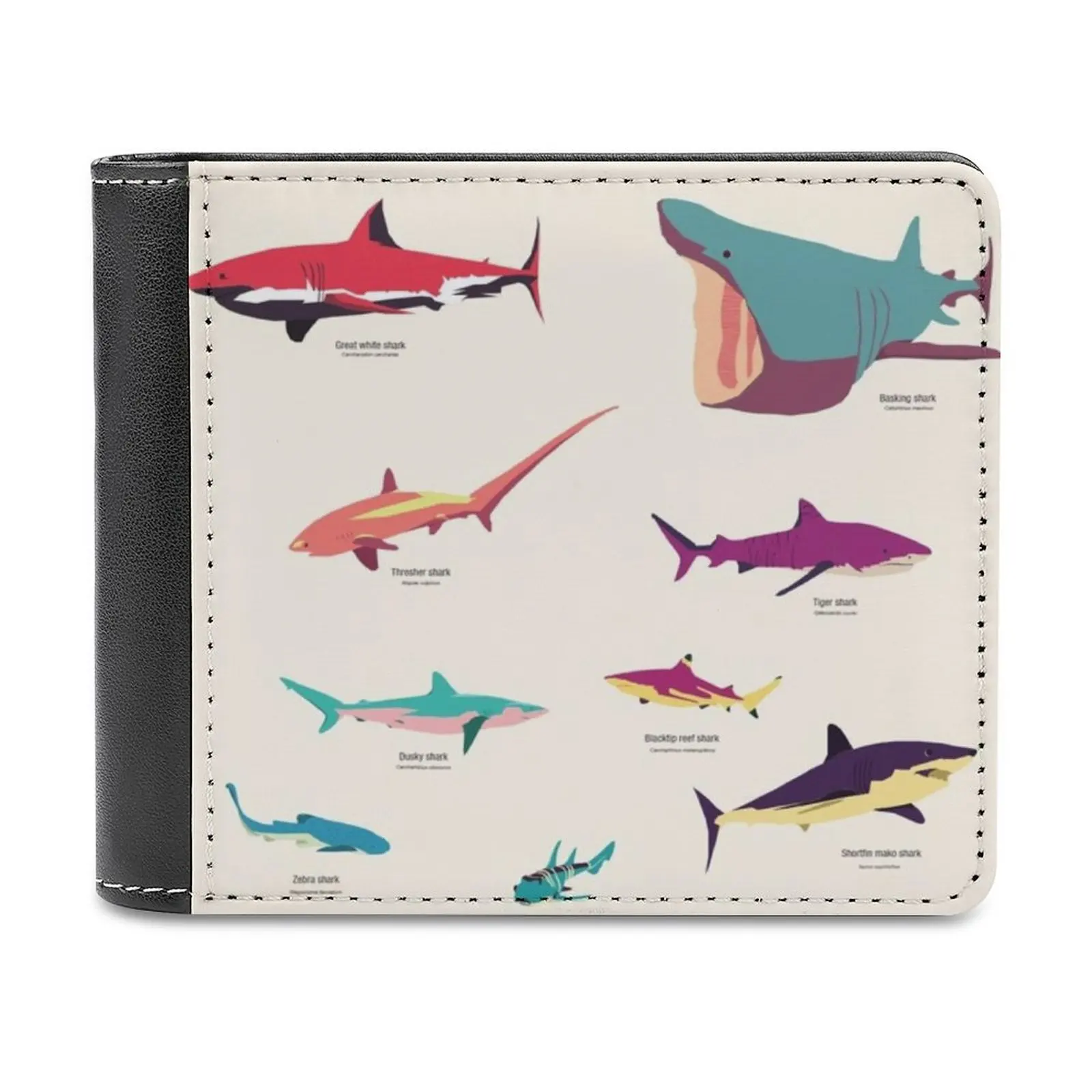 

Sharks Leather Wallet Credit Card Holder Luxury Wallet Sharks Animals Nature Biology Personalized Wallet Pattern Leather