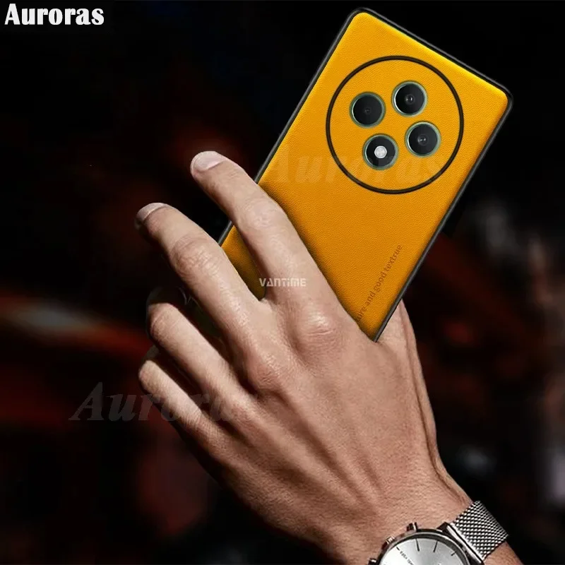 Skinlee für Oppo Reno 12f Fall einfarbig Leder weichen Rand stoß feste Abdeckung für Oppo Reno 12 Pro 5g Rücken gehäuse