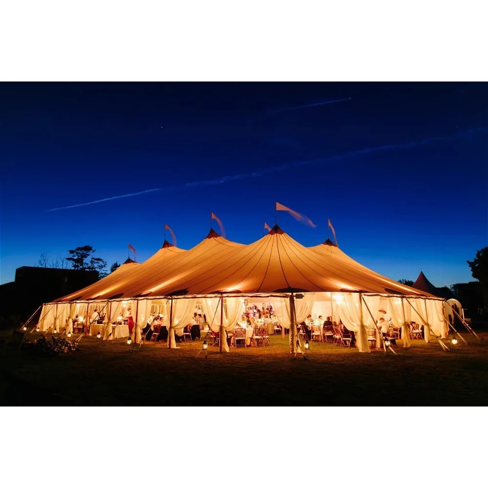 Exhibition Banquet Restaurant Tent Waterproof Sunshade Outdoor Lawn Wedding Canopy Tent Pole Tent  Custom 8x16m 10x20m 14x24m