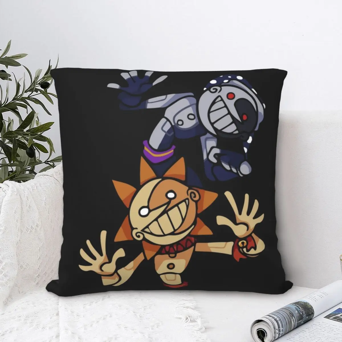 SunDrop And MoonDrop Fnaf Security Breach Square Pillowcase Polyester Pillow Cover Velvet Cushion Decor Comfort Throw Pillow