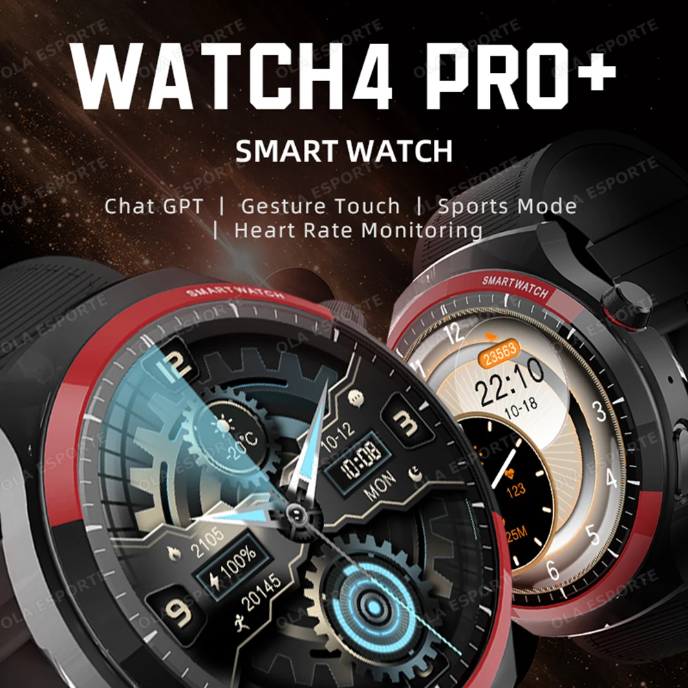 Reloj inteligente Watch4 PRO NFC, pantalla HD AMOLED, llamada Bluetooth, relojes deportivos impermeables, Monitor de ritmo cardíaco y sueño, reloj inteligente