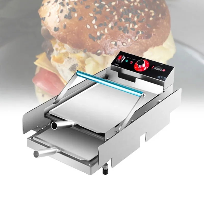 Horizontal Double-layer Semi-automatic Hamburger Pancake Machine With 24pcs/time