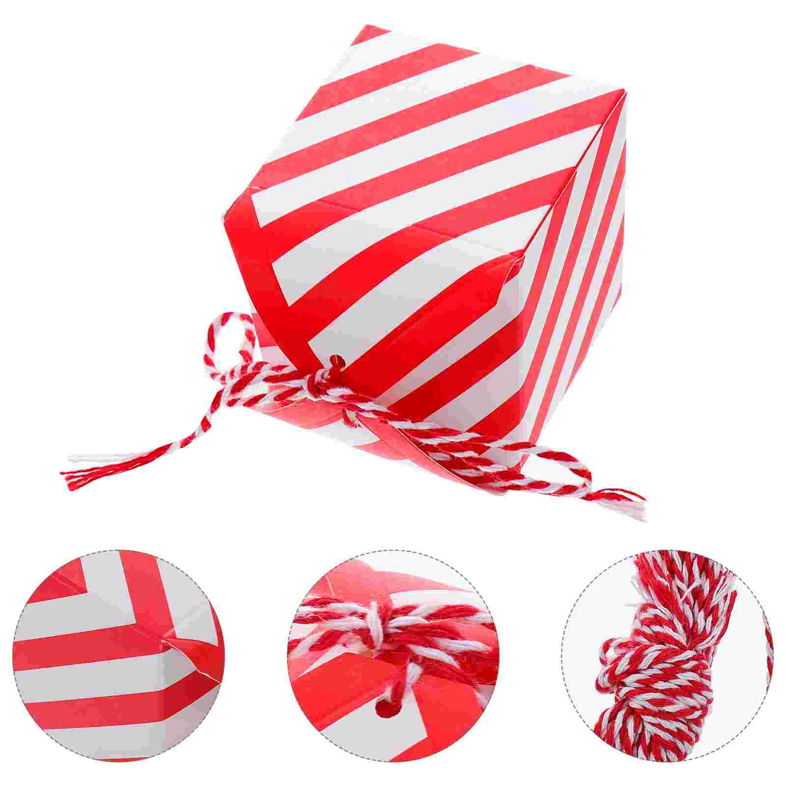 

48 Pcs Gifts for Stocking Stuffers Red and White Striped Sugar Box Candy Case Bride