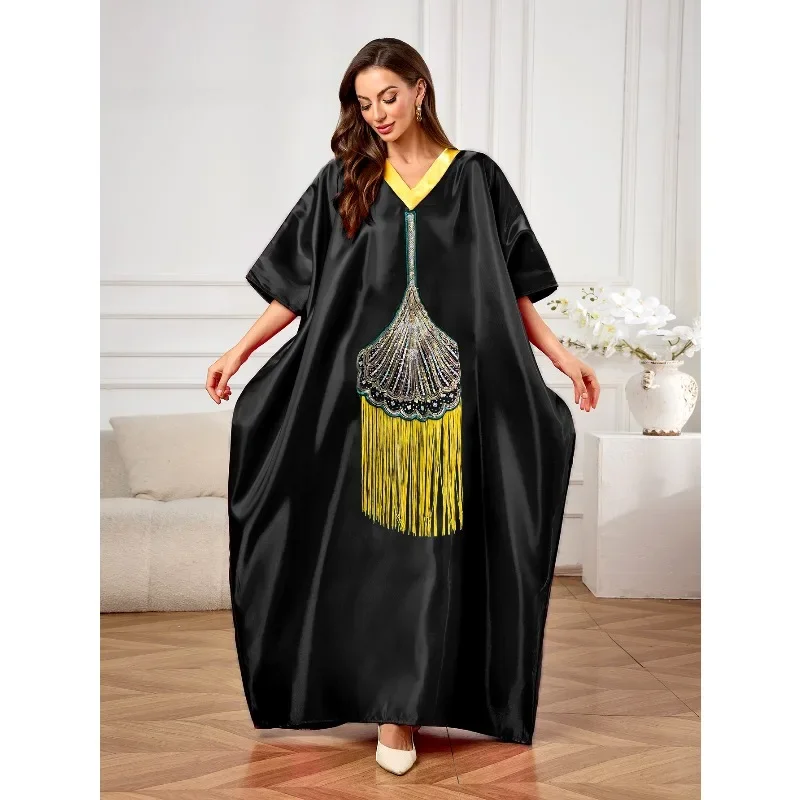 

Африканские платья с блестками для женщин, традиционная африканская одежда, Дашики, Анкара, платье, абайи, мусульманский кафтан, длинное платье макси