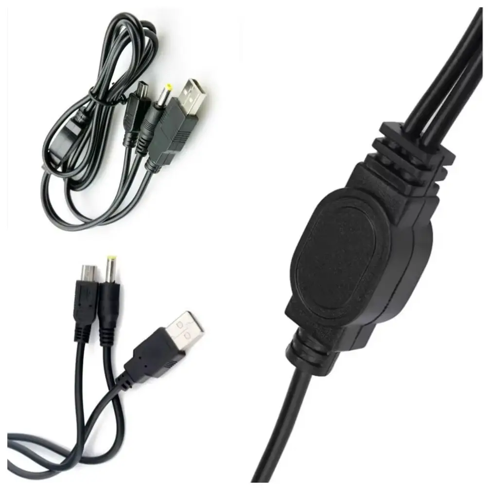 

500pcs 1.2M 2 in 1 USB Charger Cable Transfer Data Charging Power Cord for Sony PlayStation Portable PSP 2000 3000 Console