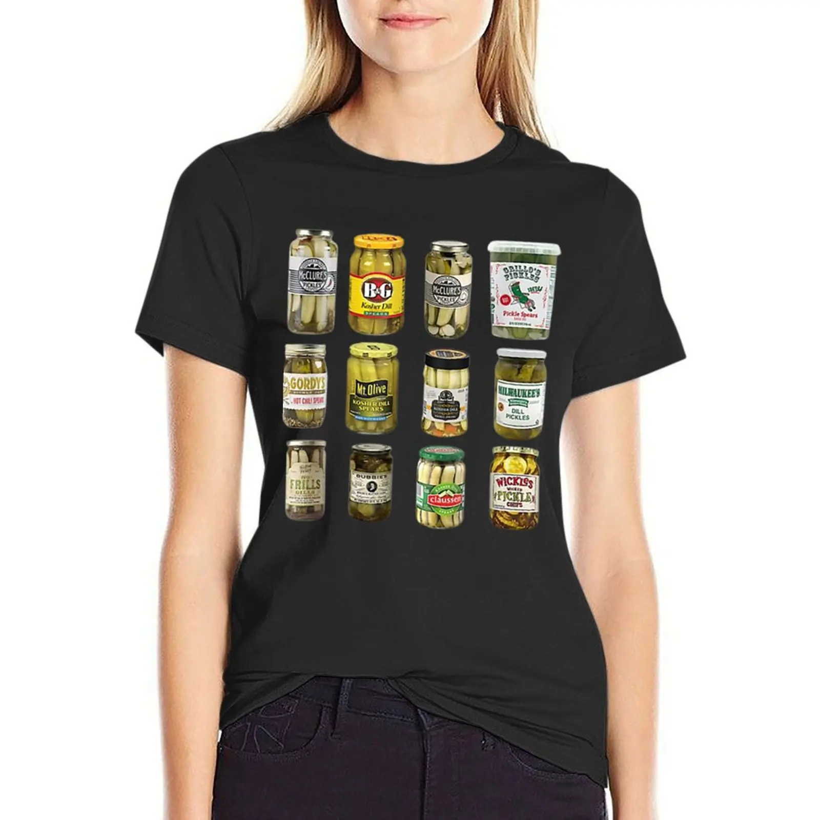 

vintage Canned Pickles T-Shirt customizeds Blouse sublime t shirt for Women