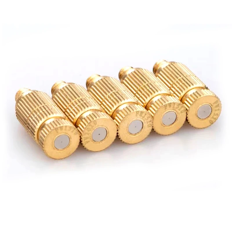 50pcs Free shipping High Pressure Brass Fog Mist Nozzle Fogging Spray Head 3/16 Male Threaded 0.1-0.7mm Nozzles