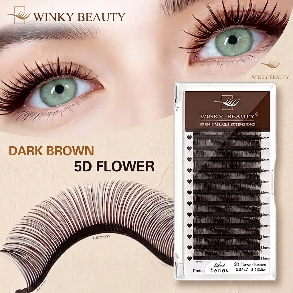 Winky Beauty New Bloom Premade Anime Flora Natural Soft Comic Fluffy Volume Russia Style Flora Mascara Effect Eyelash Extension