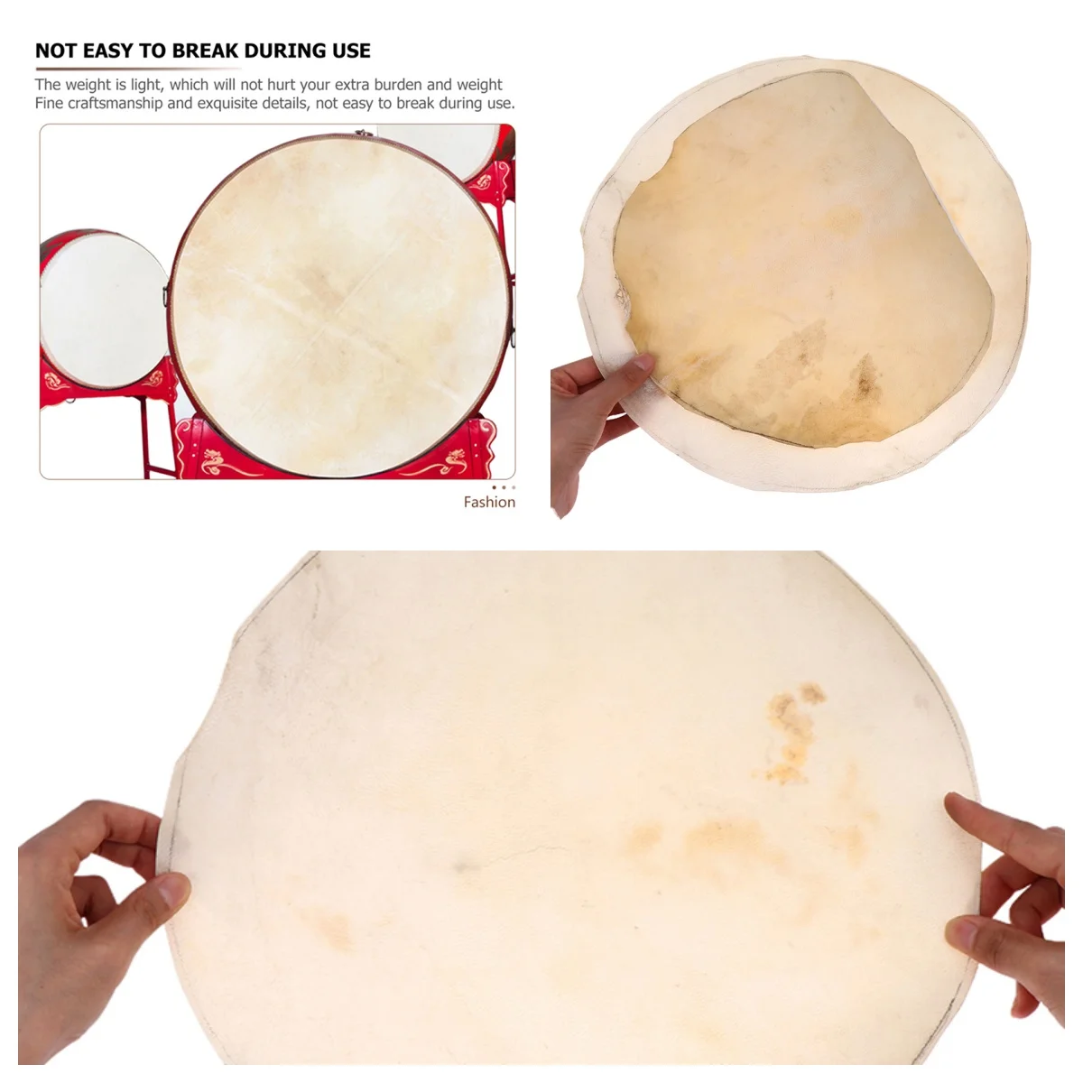 30CM/35CM African Drum Skin Fittings Tambourine Replacement Percussion Part Bongo African Drum Covers Drum Goat Skin