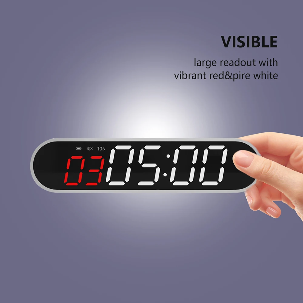 

Rechargeable Timer Adjustable Mini Fitness Stopwatch Kitchen Cooking Countdown Ringer Alarm Clock Home Fitness Training Timer