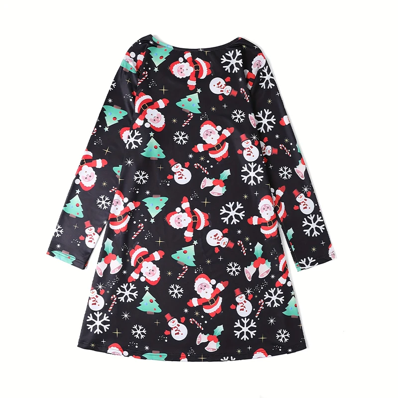 Women's dress new Christmas random print design spring summer autumn long sleeve casual round neck y2k women's standard dress