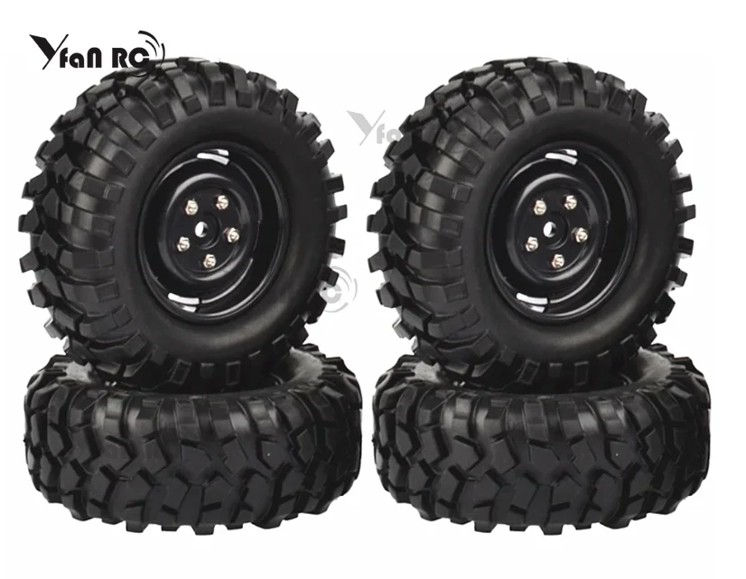 

4PCS 96mm 1.9" Wheel Rim Soft Rubber Tire Set for 1/10 RC Crawler Car TRX4 RC4WD D90 Axial SCX10 Tamiya CC01 Redcat