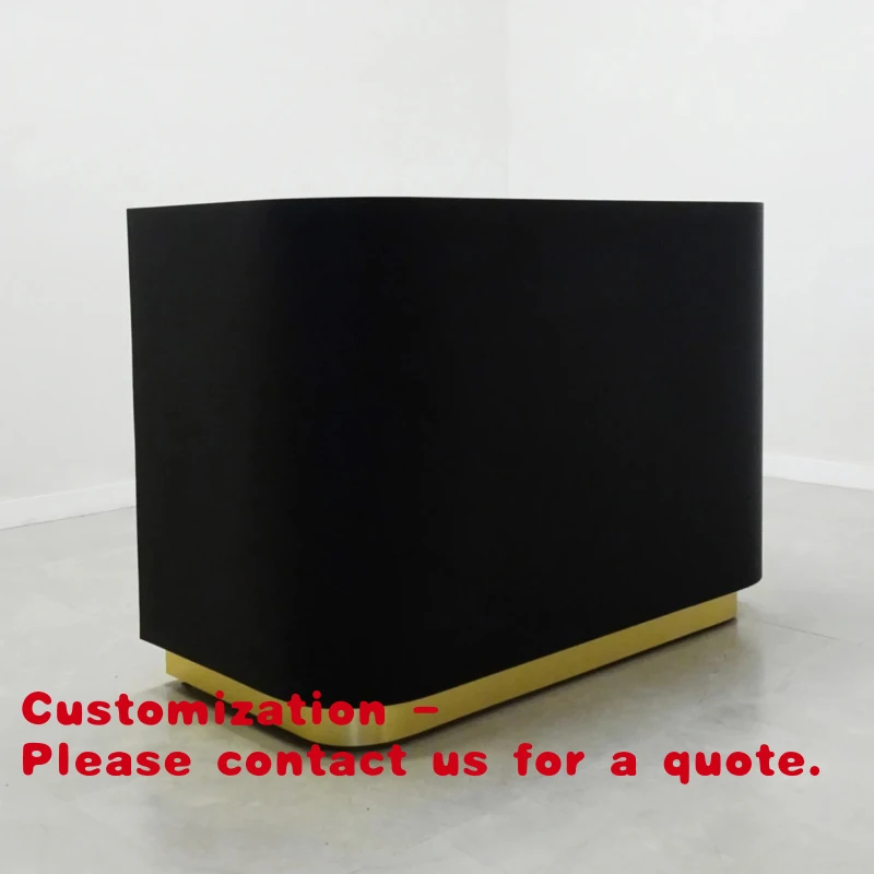 

Customize.2026 Furniture Small Front Desk Shop Small Reception Black Simple Modern Table Clothing Store Cashier Counter