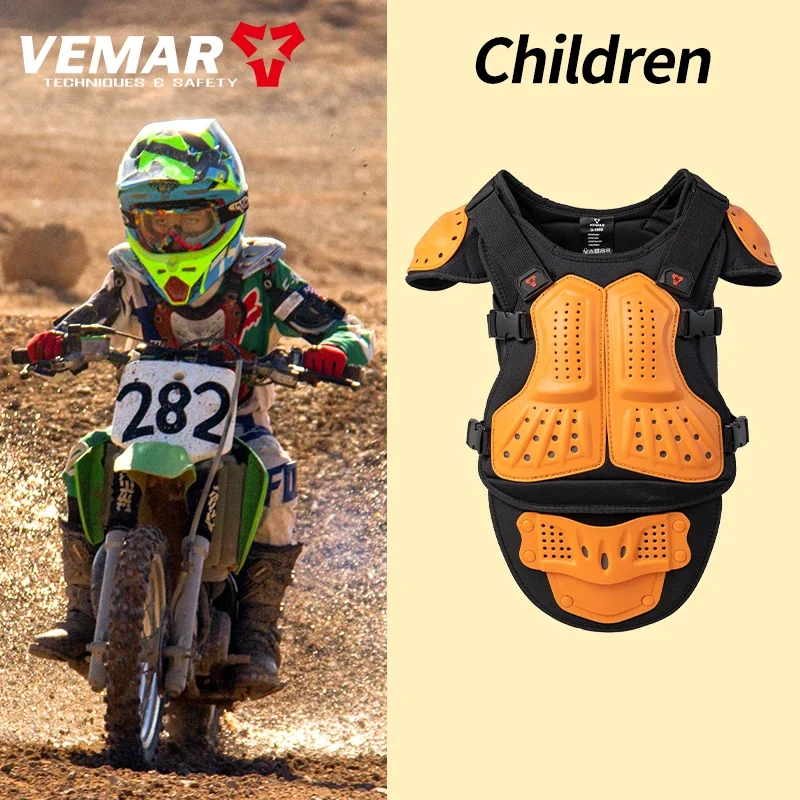 

VEMAR Children's Body Protector Motorcycle Waistcoat Motocross Chest Spine Shoulder Protection Child Boys Girls Kids Moto Armor