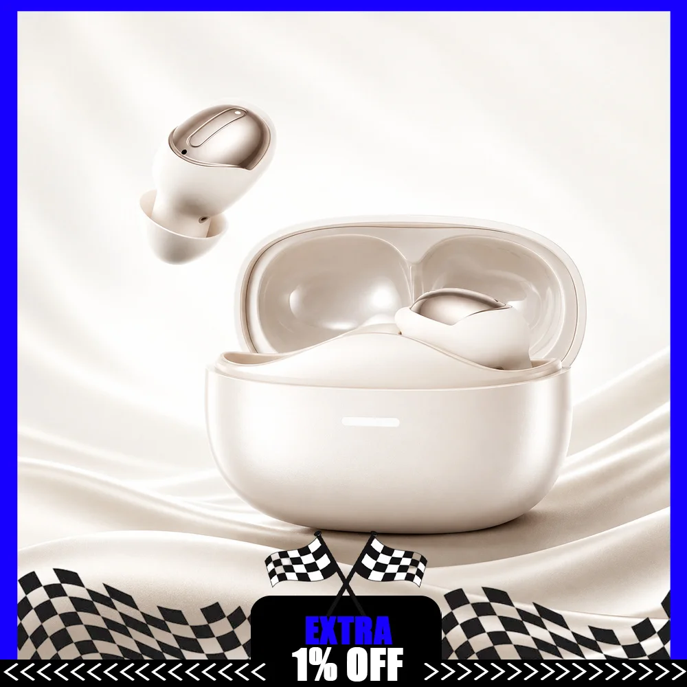 KINYO Q30 Sleep Earbuds, Low-Profile Wireless Bluetooth In-Ear Headphones for Side Sleepers with Charging Case, White