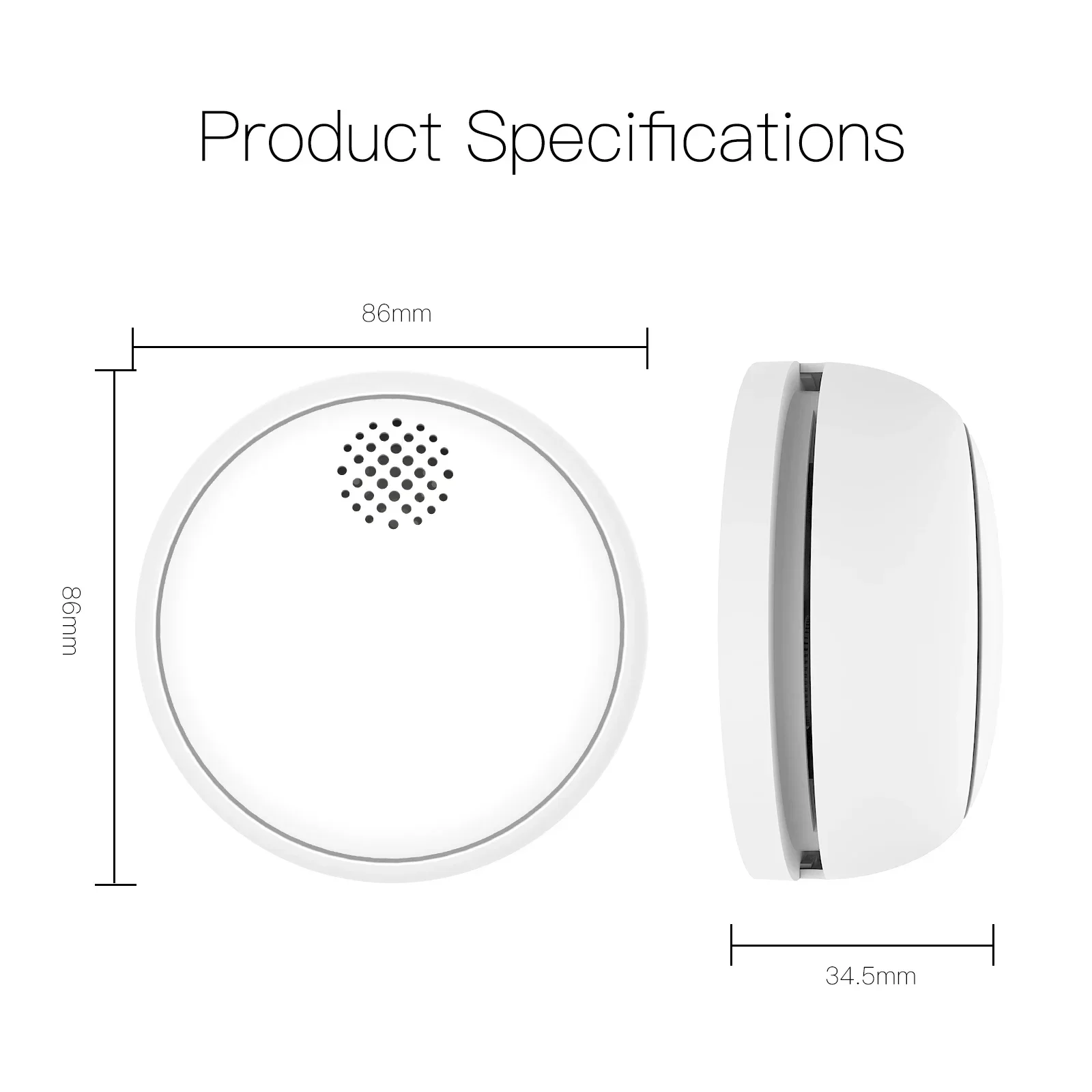 MOES ZigBee-Detector de humo inalámbrico inteligente, alarma de sonido de 85dB, Sensor de sirena, protección de seguridad inteligente, alerta de