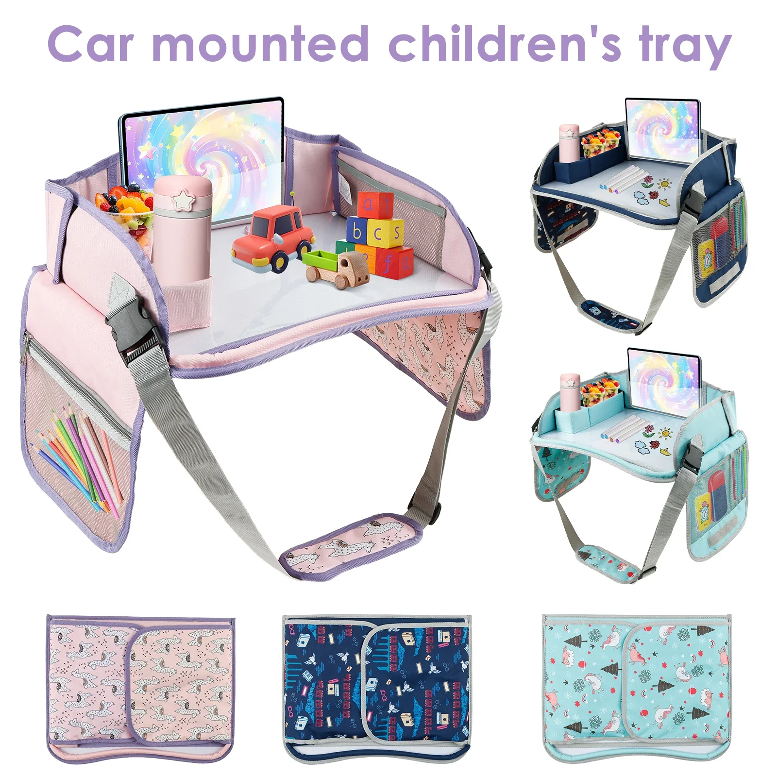 

Поднос для автокресла для детей, полиэстер, дорожный стол и органайзер для малышей с мягким плечевым ремнем, забор для детского защитного сиденья