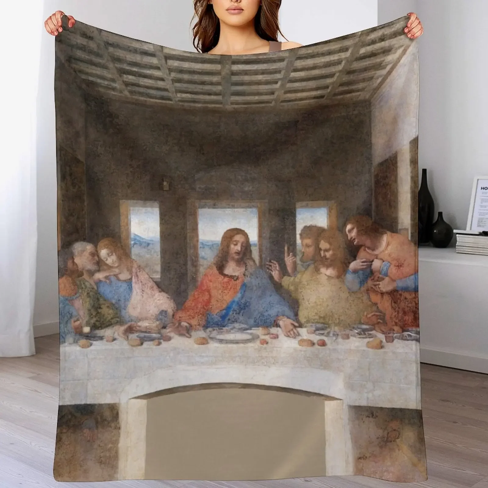

Leonardo da Vinci's The Last Supper (1495-1498) Throw Blanket Stain Resistant Cozy Warm Blanket