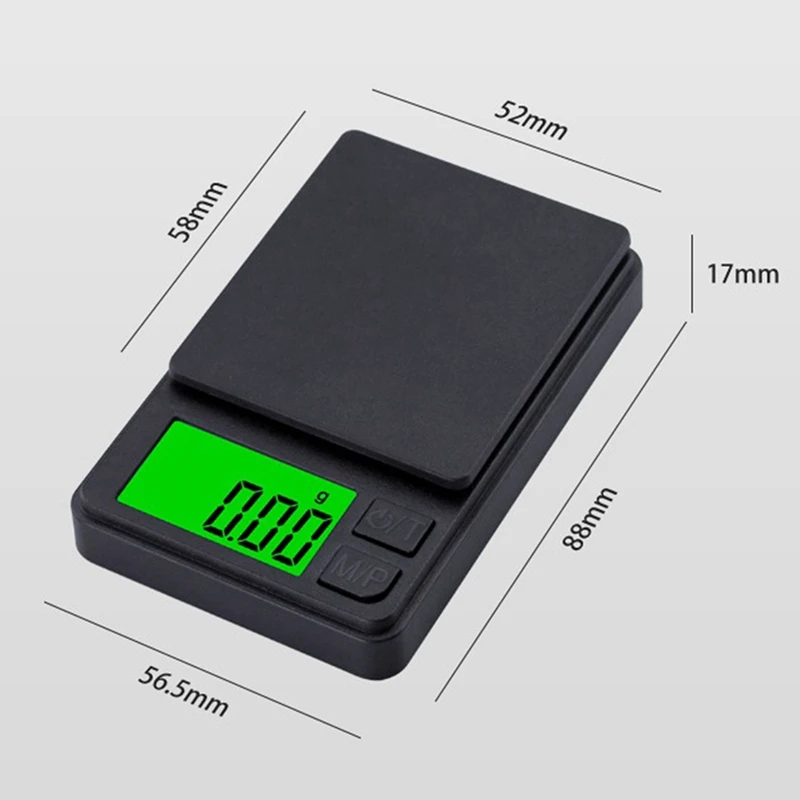 1 PCS Mini Jewelry Scale 0.01 Electronic Scale Jewelry Scale Black High Precision Digital Pocket Scale 7 Unit Tare Weight