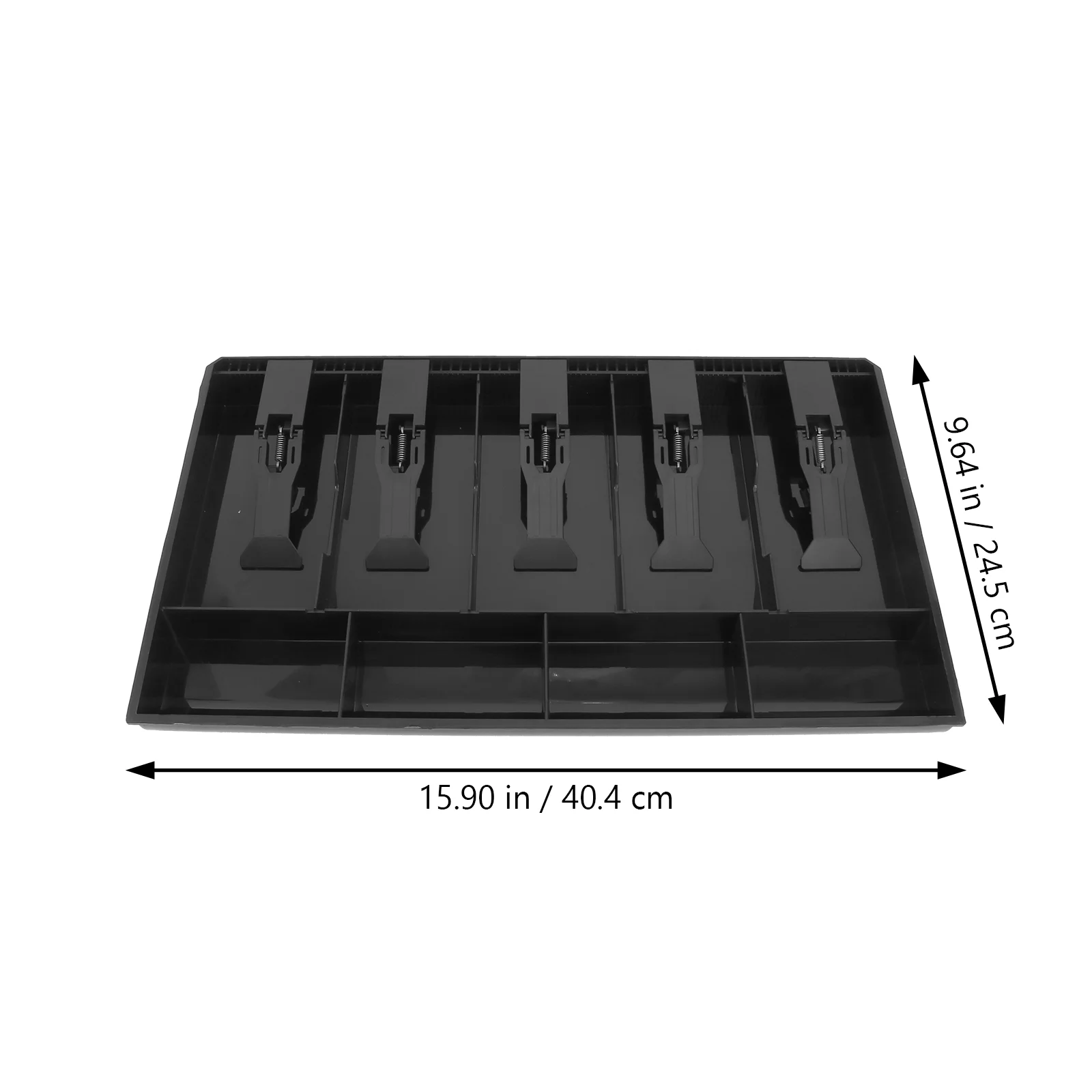 5 Grids Cash Collection Box Cashier Drawer Insert Tray for Home (Black) Cash Drawer Coins Tray Cash Box