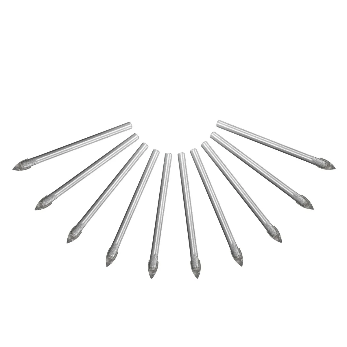 10Pcs Alloy Drill Bits 6Mm Premium Tile Glass Ceramic Drilling Set for Mirror Stucco Hard Brittle Materials Triangle Hole Cutter