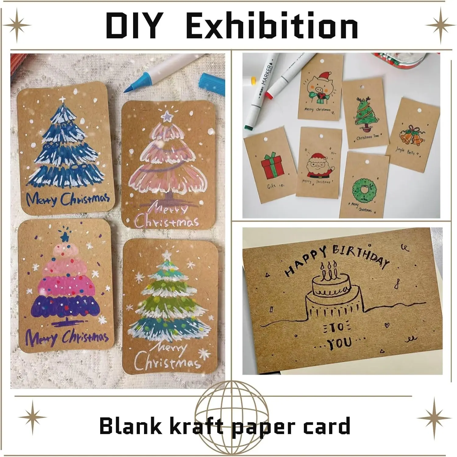 100 Brown Small Blank Index Cards & Flash Cards Blank Blank Business Cards to Write On Small Note Cards for Greeting Postcards view 2